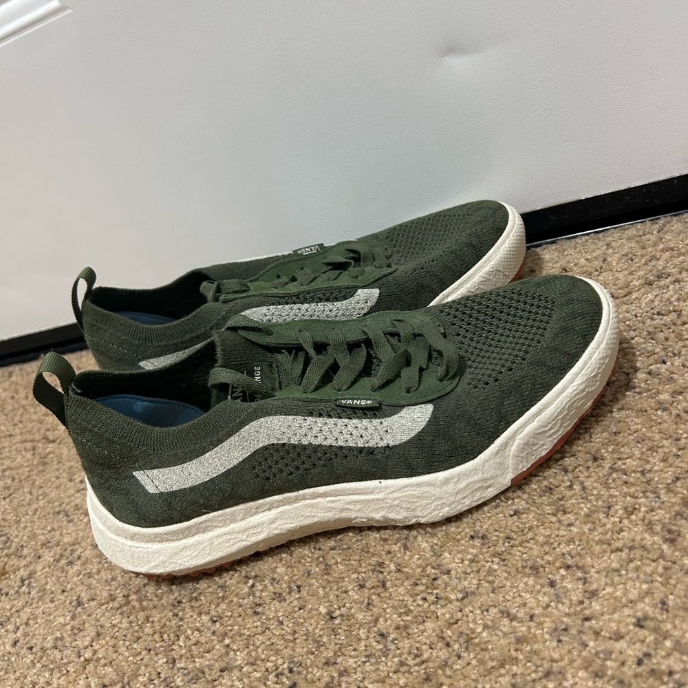 Vans Green and White Skate Sneakers